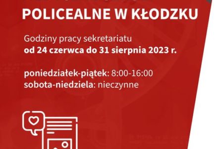 Godziny pracy sekretariatu w wakacje